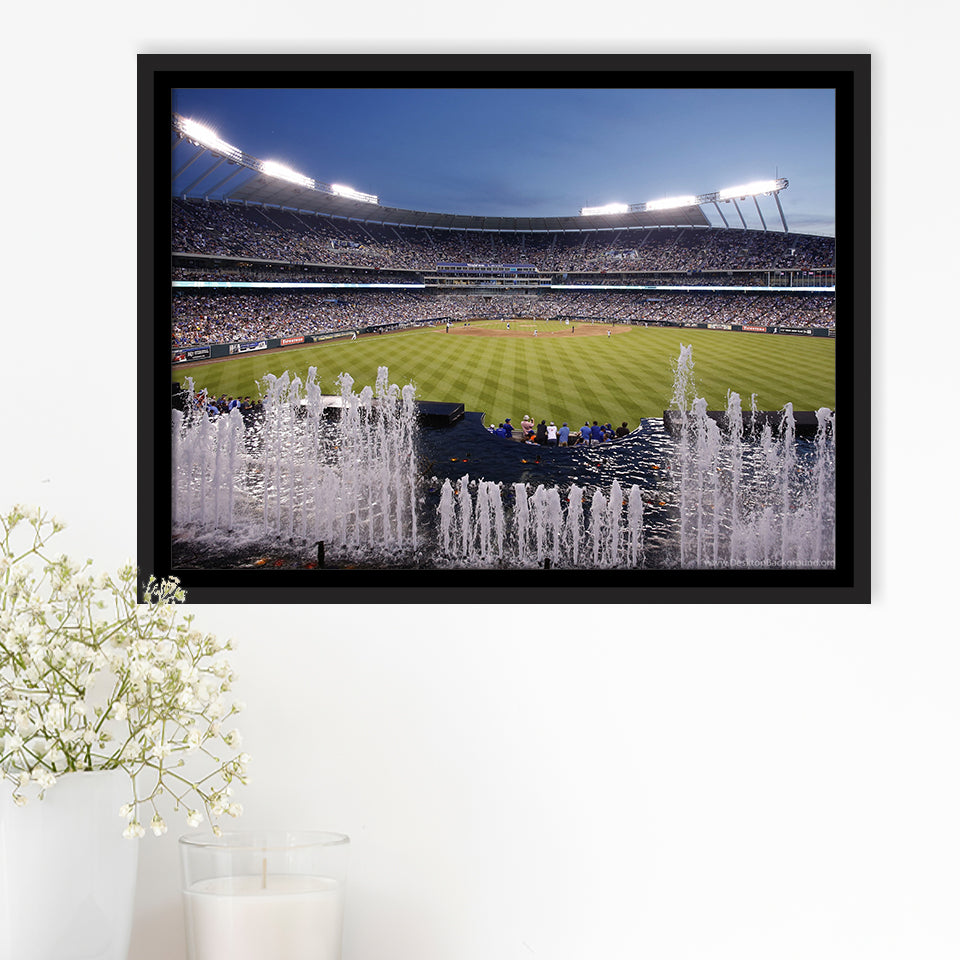 Kauffman Stadium in Kansas City, Stadium Canvas, Sport Art, Gift for him, Framed Canvas Prints Wall Art Decor, Framed Picture