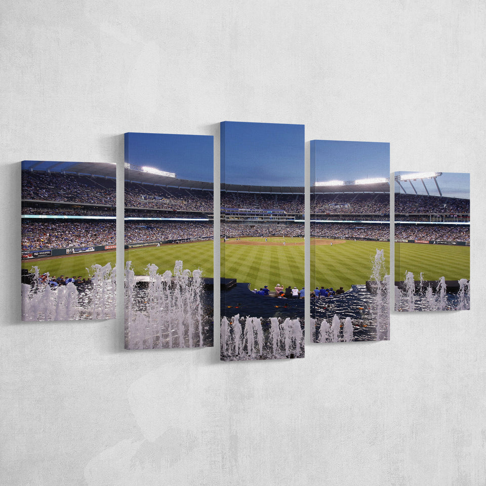 Kauffman Stadium in Kansas City, Stadium Canvas, Sport Art, Large Canvas, Multi Panels, Canvas Prints Wall Art Decor