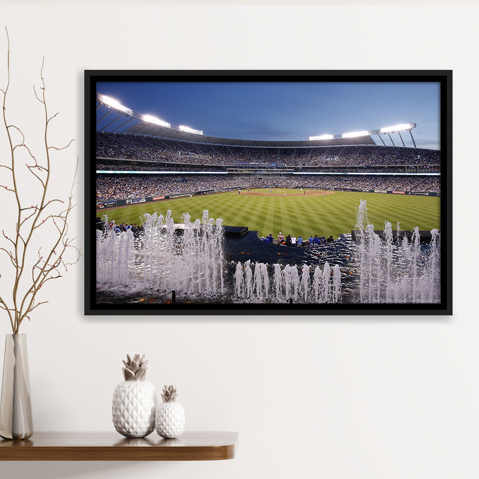 Kauffman Stadium in Kansas City, Stadium Canvas, Sport Art, Gift for him, Framed Canvas Prints Wall Art Decor, Framed Picture