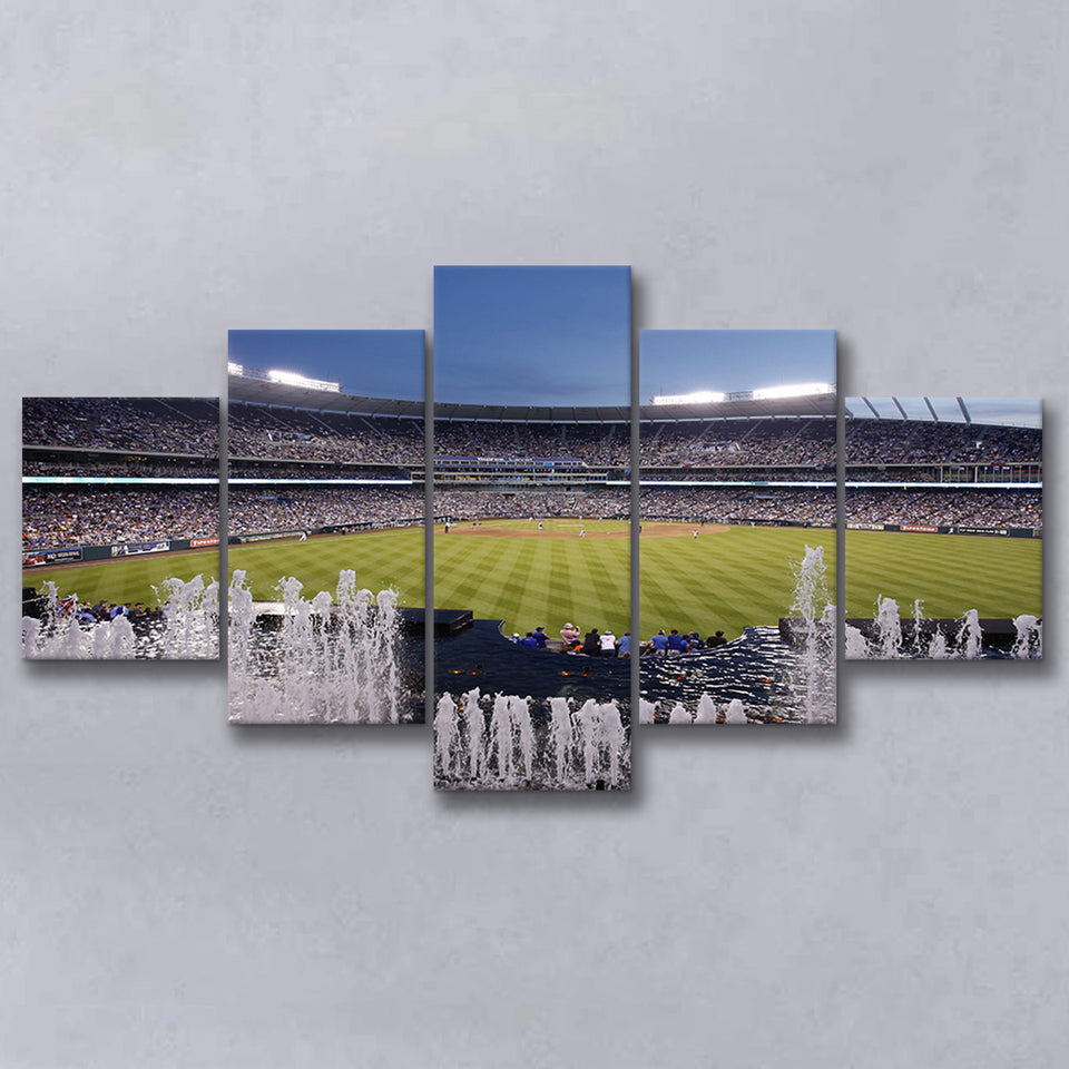 Kauffman Stadium in Kansas City, Stadium Canvas, Sport Art, Large Canvas, Multi Panels, Canvas Prints Wall Art Decor