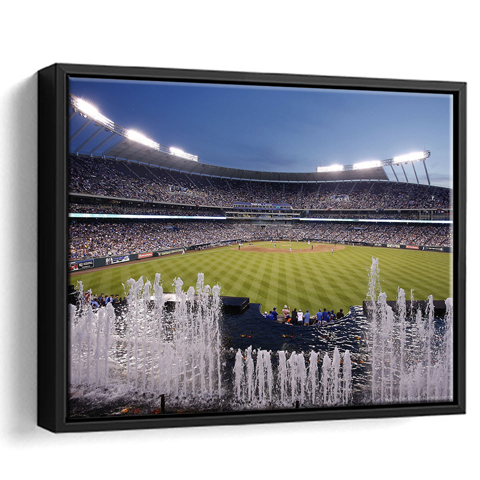 Kauffman Stadium in Kansas City, Stadium Canvas, Sport Art, Gift for him, Framed Canvas Prints Wall Art Decor, Framed Picture