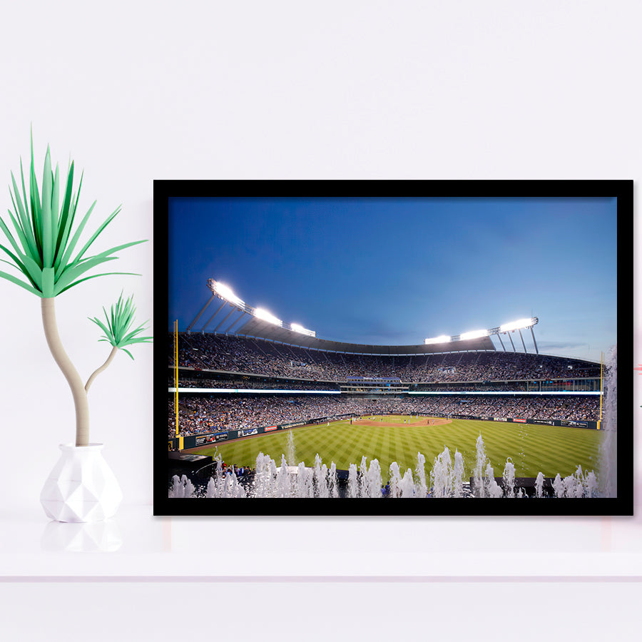 Kauffman Stadium In Kansas City Framed Art Prints Wall Decor - Painting Prints, Wall Art, Framed Picture, Black Frame