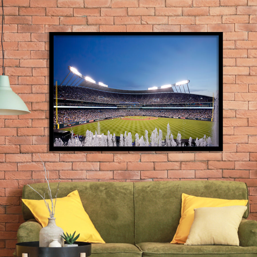 Kauffman Stadium In Kansas City Framed Art Prints Wall Decor - Painting Prints, Wall Art, Framed Picture, Black Frame
