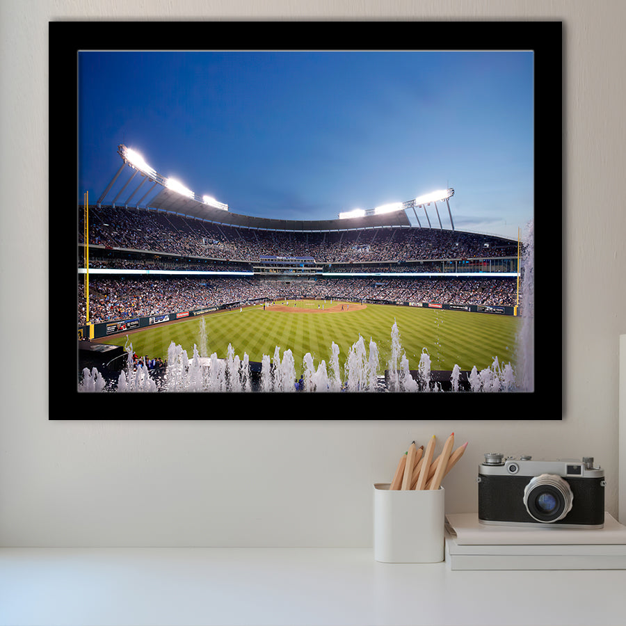 Kauffman Stadium In Kansas City Framed Art Prints Wall Decor - Painting Prints, Wall Art, Framed Picture, Black Frame