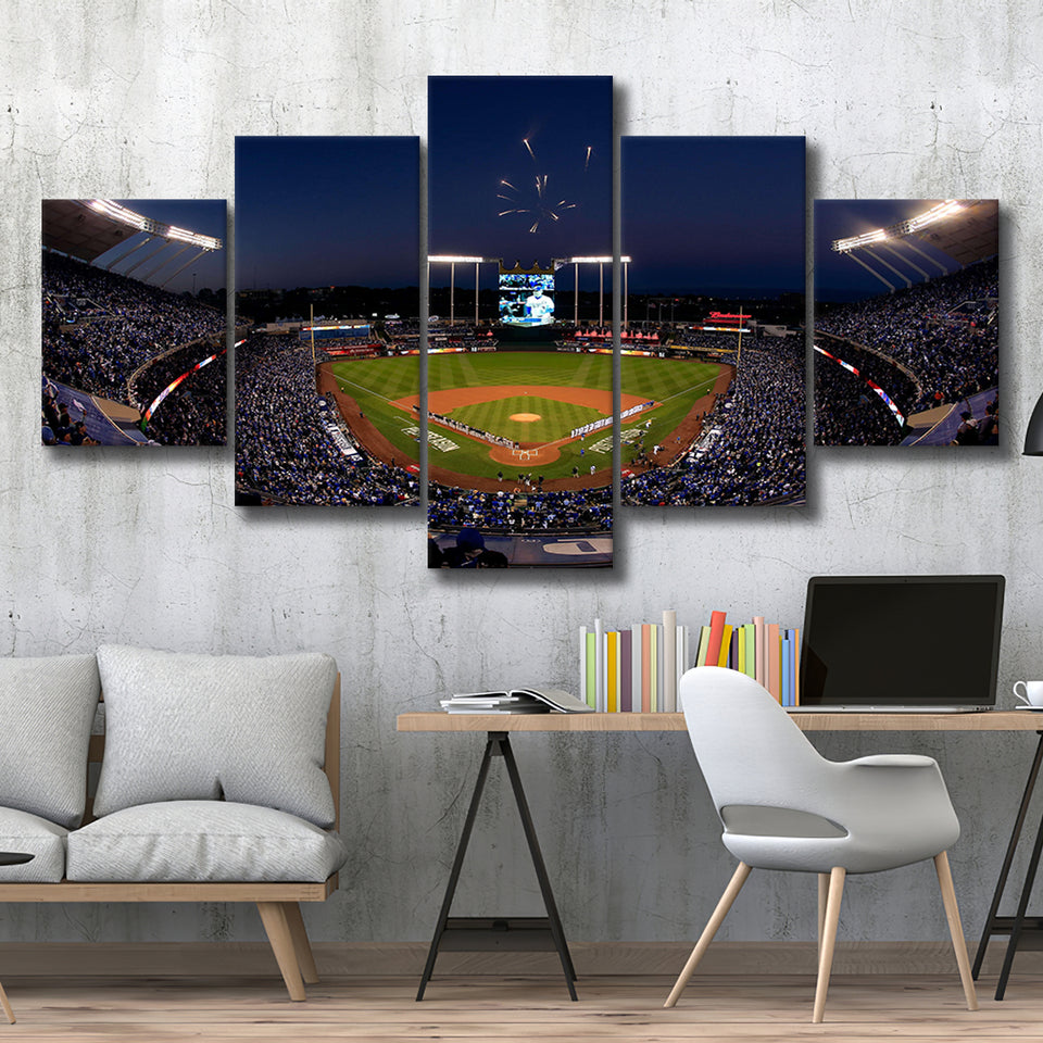 Kauffman Stadium in Missouri, Stadium Canvas, Sport Art, Large Canvas, Multi Panels, Canvas Prints Wall Art Decor