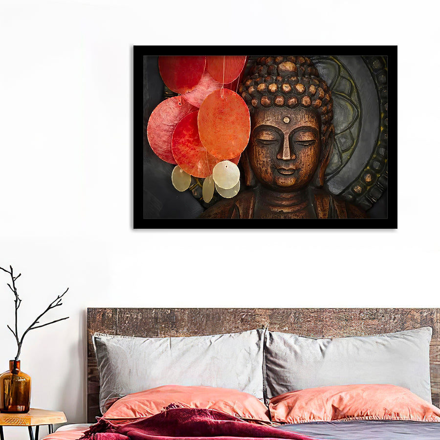 Keep Inner Peaceful Buddha Framed Ar Prints - Painting Art, Framed Painting, Prints for Sale, Black Framed, Wall Art, Wall Decor
