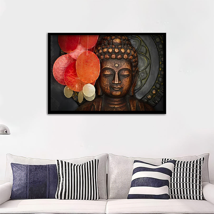 Keep Inner Peaceful Buddha Framed Ar Prints - Painting Art, Framed Painting, Prints for Sale, Black Framed, Wall Art, Wall Decor