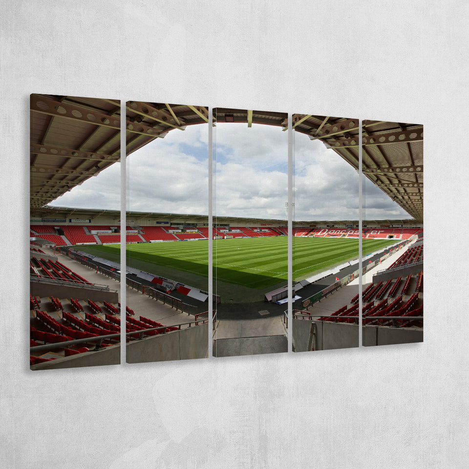 Keepmoat Stadium, Stadium Canvas, Sport Art, Gift for him, Multi Panels B, Canvas Prints Wall Art Decor