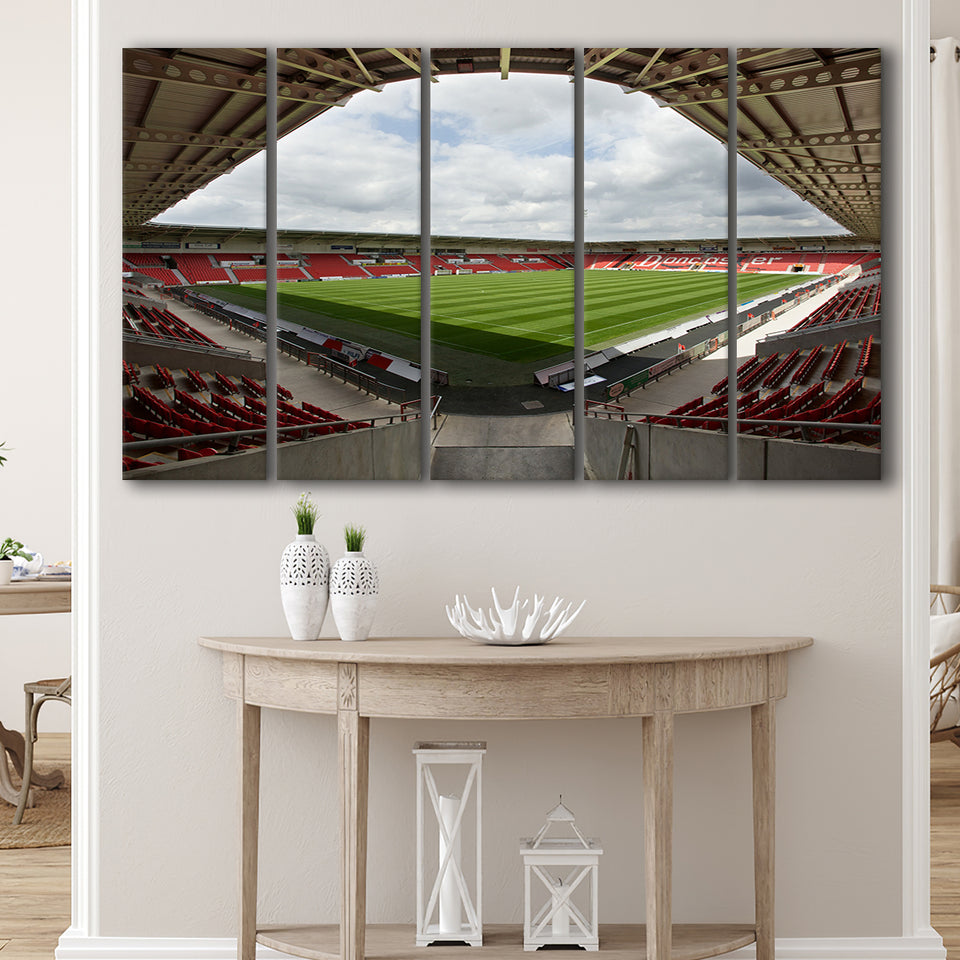 Keepmoat Stadium, Stadium Canvas, Sport Art, Gift for him, Multi Panels B, Canvas Prints Wall Art Decor