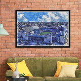 Kentucky Wildcats Kroger Field Watercolor, Sport Prints Fan Gift, Framed Art Prints Wall Art Decor
