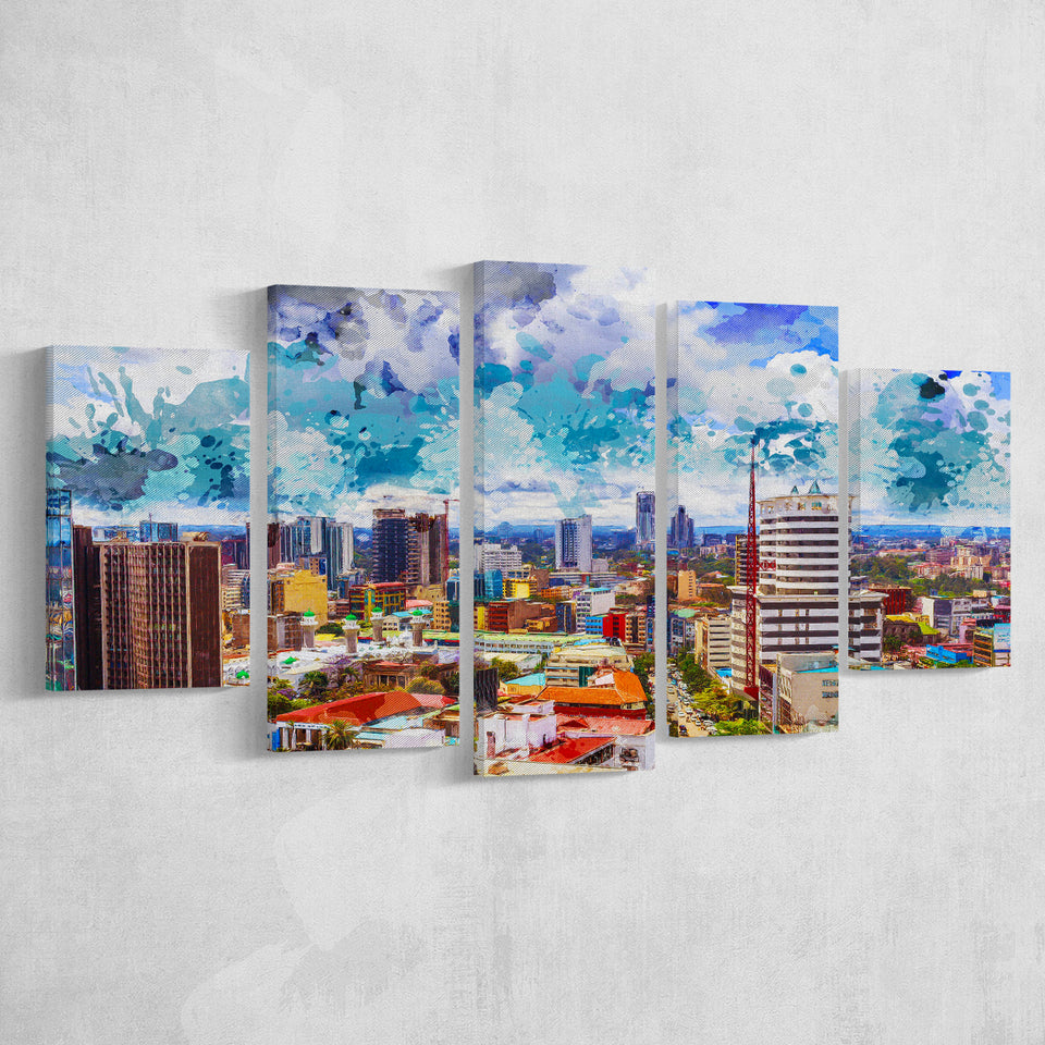 Kenya 5 Pieces Canvas Prints Wall Art Decor - Painting Canvas, Mixed Canvas, Multi Panels