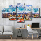 Kenya 5 Pieces Canvas Prints Wall Art Decor - Painting Canvas, Mixed Canvas, Multi Panels