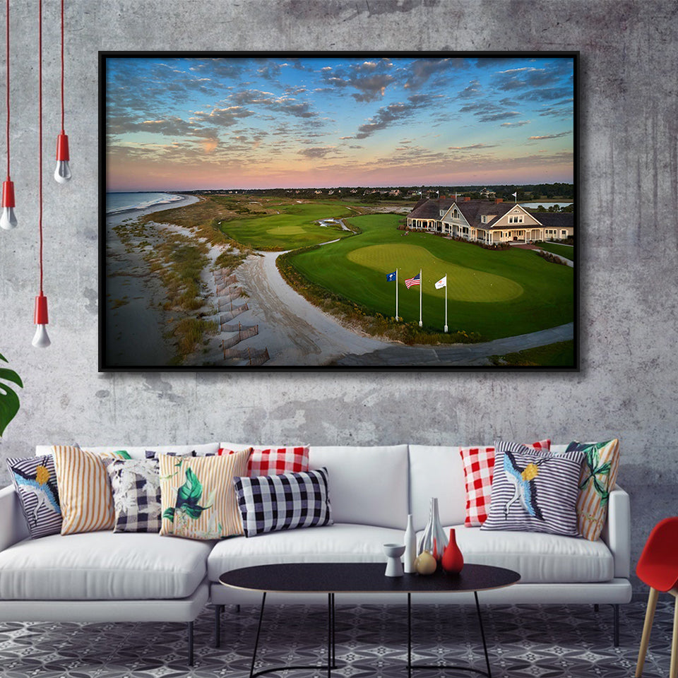 Kiawah Island Golf Resort Ocean Course Kiawah Island, South Carolina, Framed Canvas Prints Wall Art Decor, Floating Frame