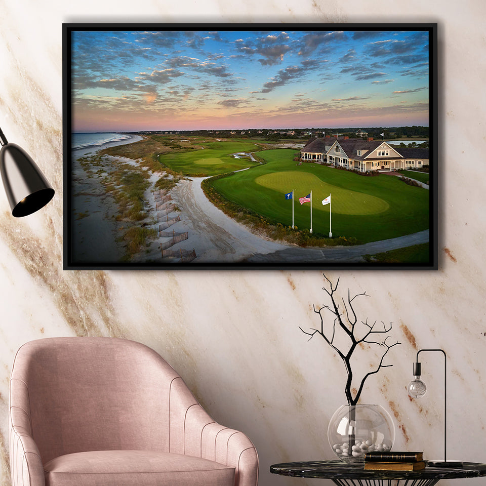 Kiawah Island Golf Resort Ocean Course Kiawah Island, South Carolina, Framed Canvas Prints Wall Art Decor, Floating Frame