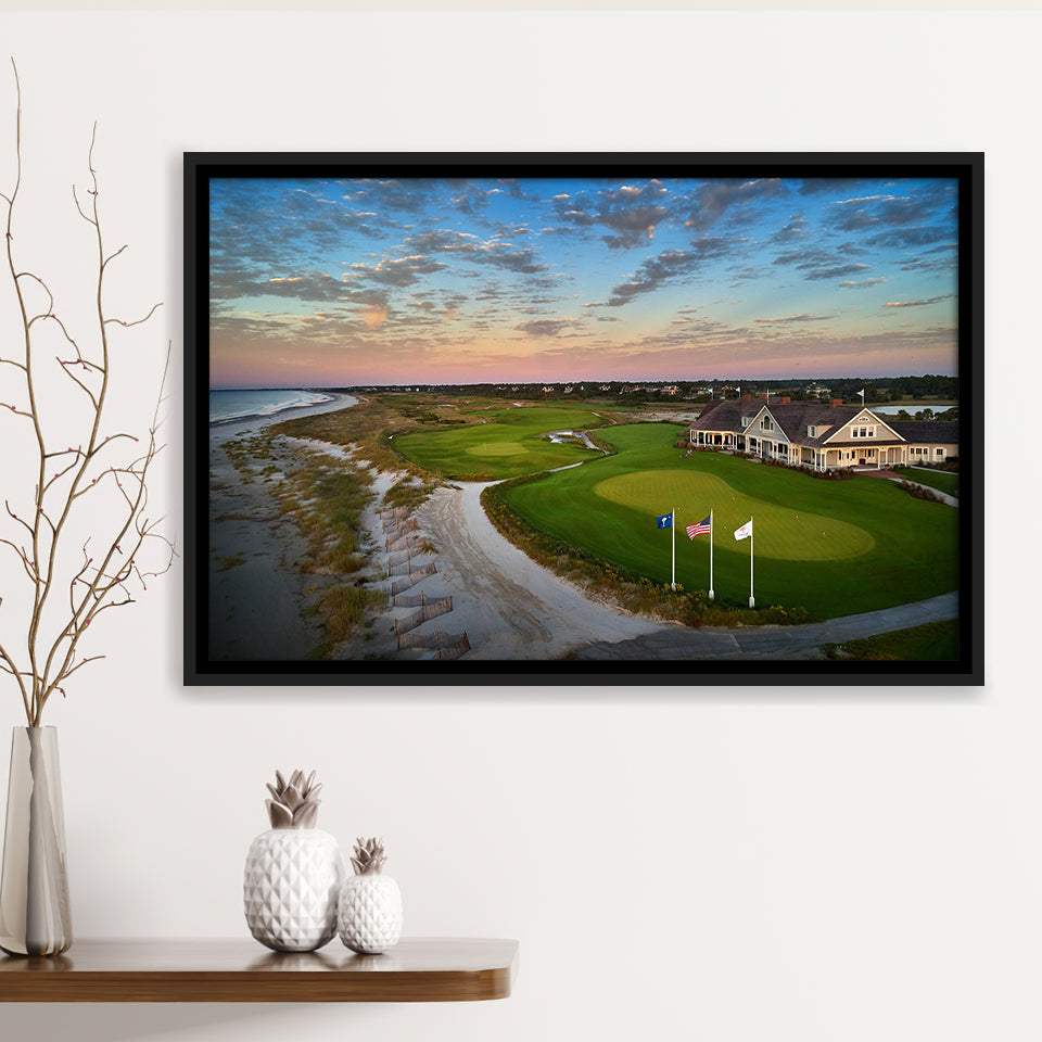 Kiawah Island Golf Resort Ocean Course Kiawah Island, South Carolina, Framed Canvas Prints Wall Art Decor, Floating Frame