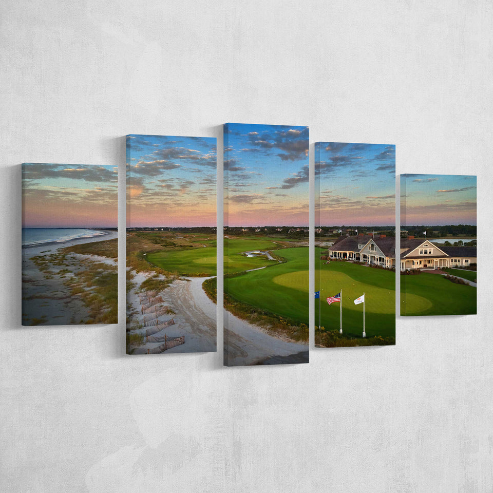 Kiawah Island Golf Resort Ocean Course Kiawah Island, South Carolina, Golf Art Print, 5 Panels Canvas Prints Wall Art Decor