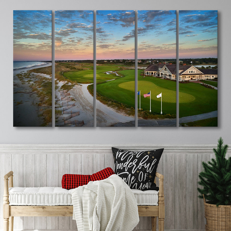 Kiawah Island Golf Resort Ocean Course Kiawah Island, South Carolina, 5 Panels Extra Large Canvas Prints Wall Art Decor