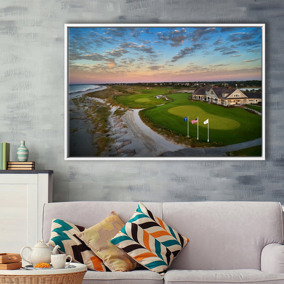 Kiawah Island Golf Resort Ocean Course Kiawah Island, South Carolina, Framed Canvas Prints Wall Art Decor, Floating Frame
