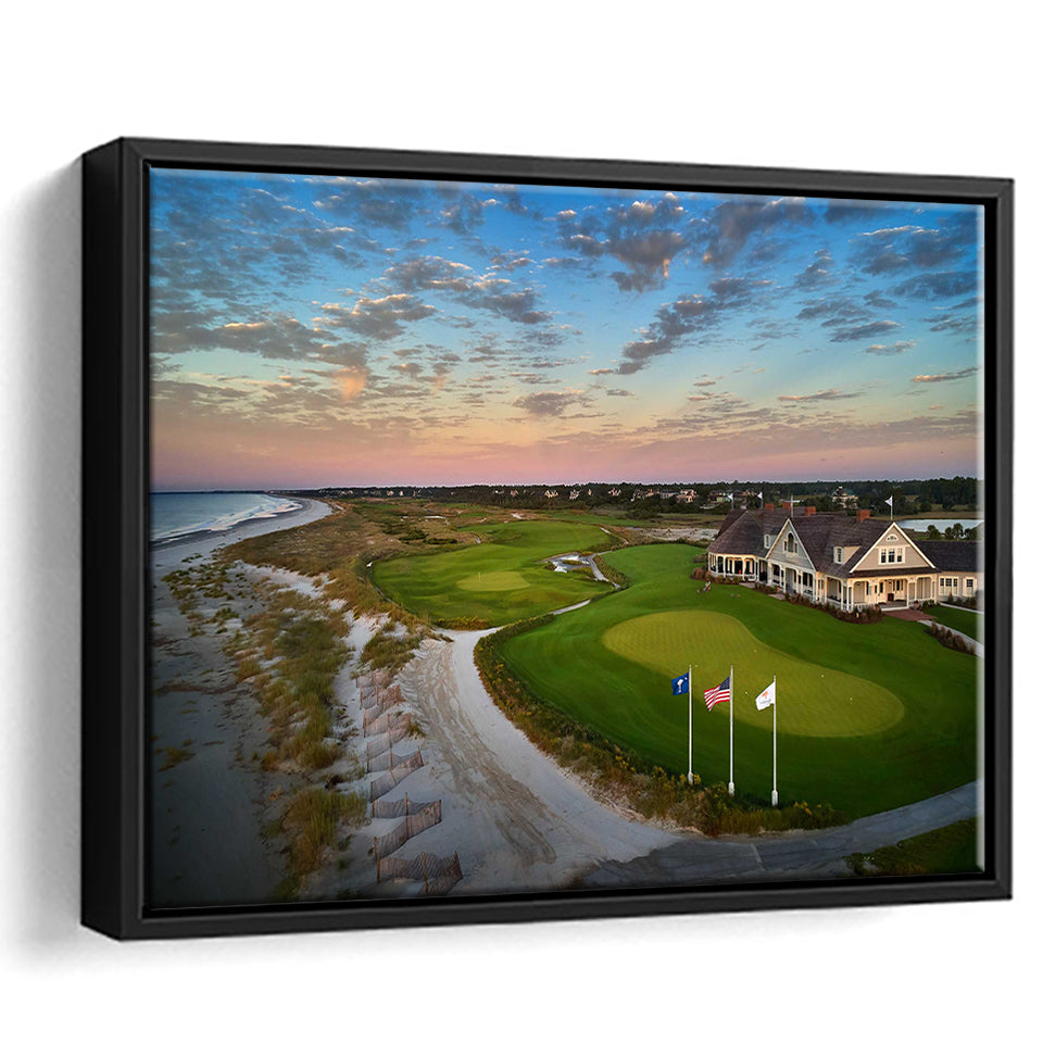 Kiawah Island Golf Resort Ocean Course Kiawah Island, South Carolina, Framed Canvas Prints Wall Art Decor, Floating Frame