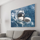Killer Whale Closer Up In Ocean Canvas Prints Wall Art - Painting Canvas, Wall Decor, Canvas Art, For Sale