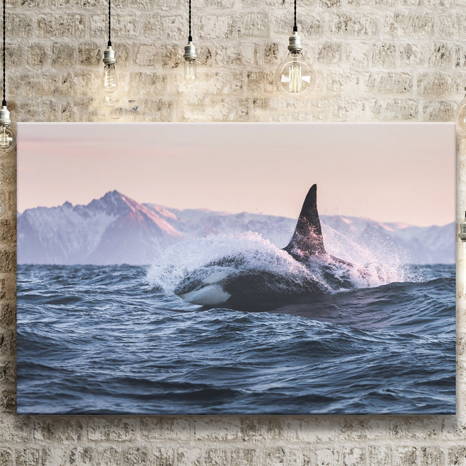 Killer Whale Sunset Dangerous Animal Canvas Prints Wall Art - Painting Canvas, Wall Decor, Canvas Art, For Sale