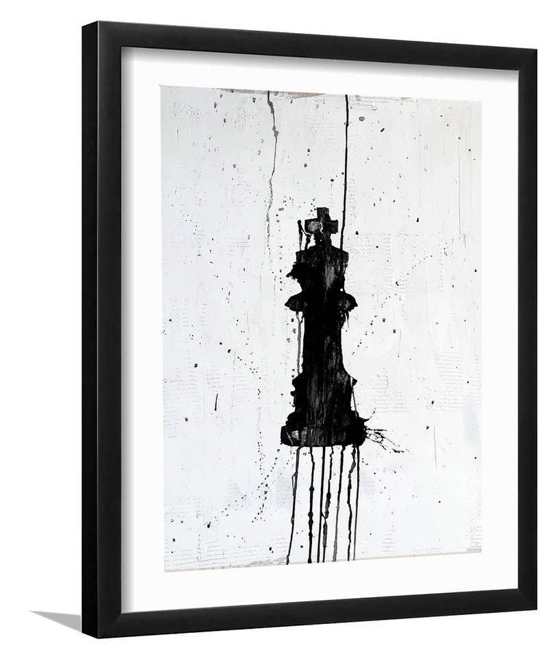 King-Black and white Art, Art Print, Plexiglass Cover