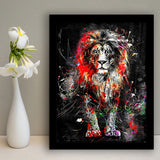 King Of Jungle Graffiti Art Colorful Framed Art Print Wall Decor - Painting Art, Wall Art, Framed Picture, Black Frame