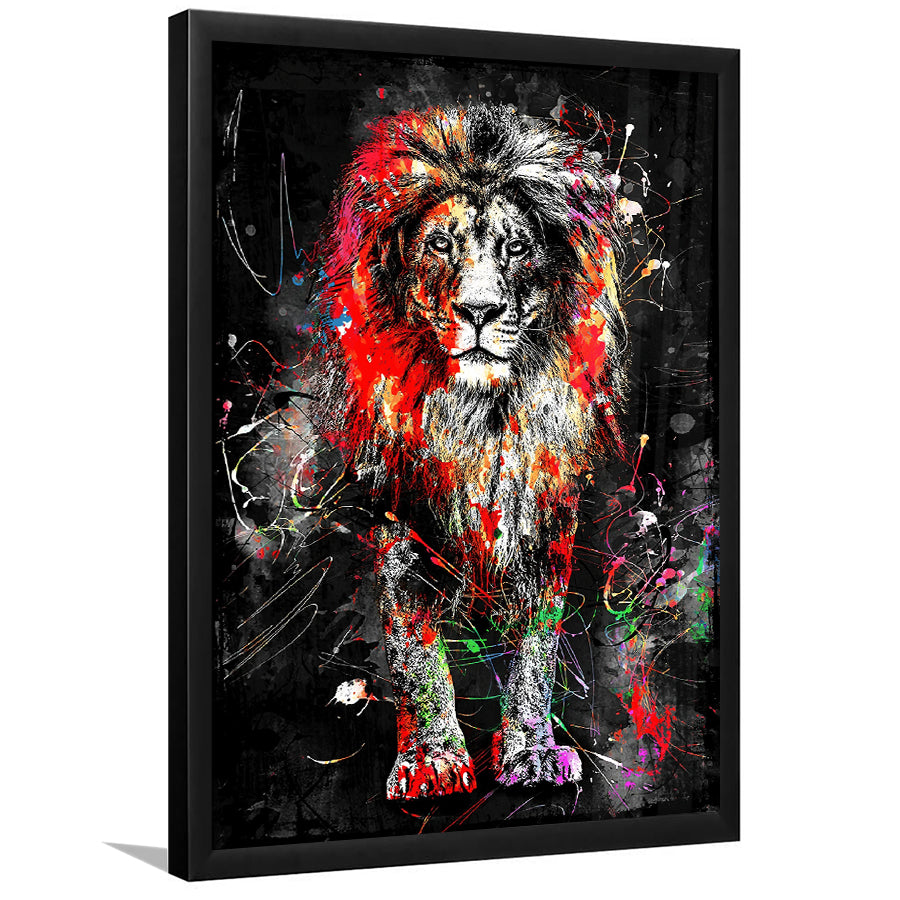 King Of Jungle Graffiti Art Colorful Framed Art Print Wall Decor - Painting Art, Wall Art, Framed Picture, Black Frame