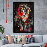 King Of Jungle Graffiti Art Colorful Framed Art Print Wall Decor - Painting Art, Wall Art, Framed Picture, Black Frame