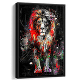 King Of Jungle Graffiti Art Colorful Framed Canvas Prints Wall Art Decor - Painting Canvas, Floating Frame, Framed Picture