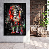 King Of Jungle Graffiti Art Colorful Framed Canvas Prints Wall Art Decor - Painting Canvas, Floating Frame, Framed Picture