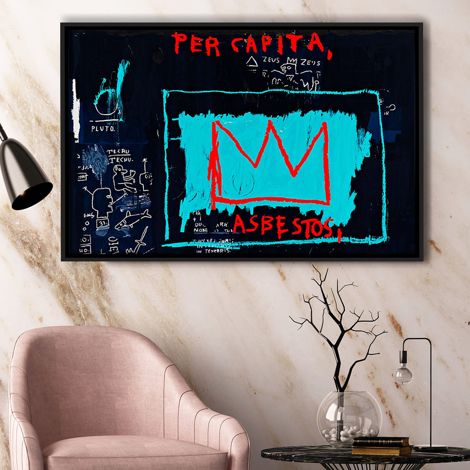 King Of Street Art Urban Graffiti Framed Canvas Prints Wall Art Home Decor - Painting Canvas, Black Frame, Framed Picture
