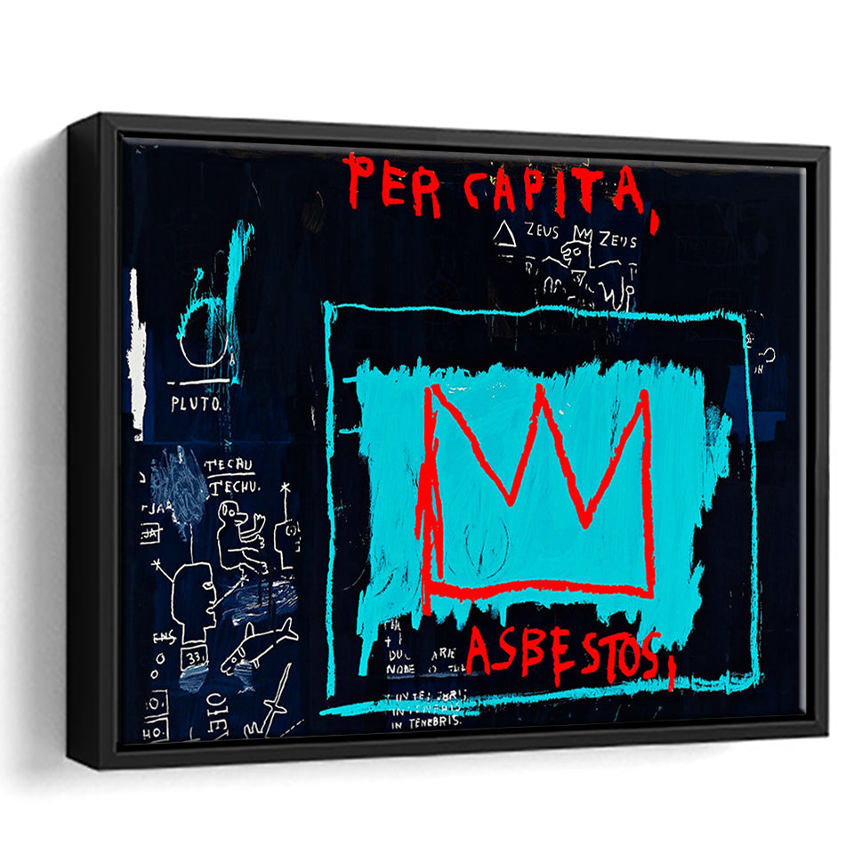 King Of Street Art Urban Graffiti Framed Canvas Prints Wall Art Home Decor - Painting Canvas, Black Frame, Framed Picture