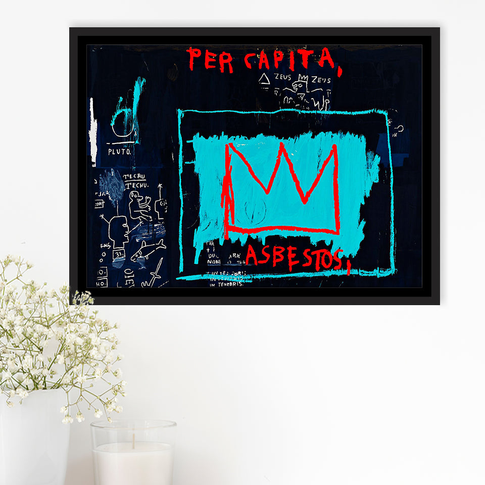 King Of Street Art Urban Graffiti Framed Canvas Prints Wall Art Home Decor - Painting Canvas, Black Frame, Framed Picture