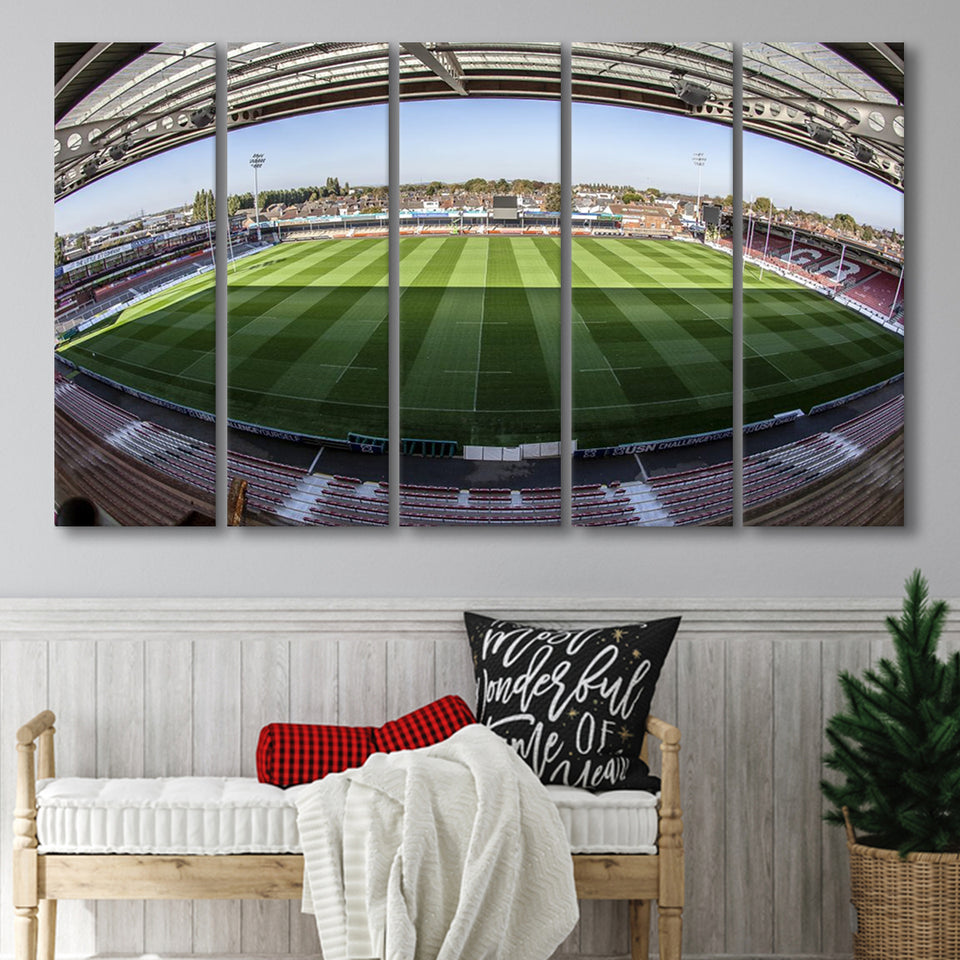 Kingsholm Stadium, Stadium Canvas, Sport Art, Gift for him, Multi Panels B, Canvas Prints Wall Art Decor