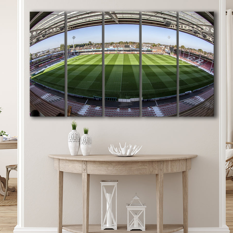Kingsholm Stadium, Stadium Canvas, Sport Art, Gift for him, Multi Panels B, Canvas Prints Wall Art Decor