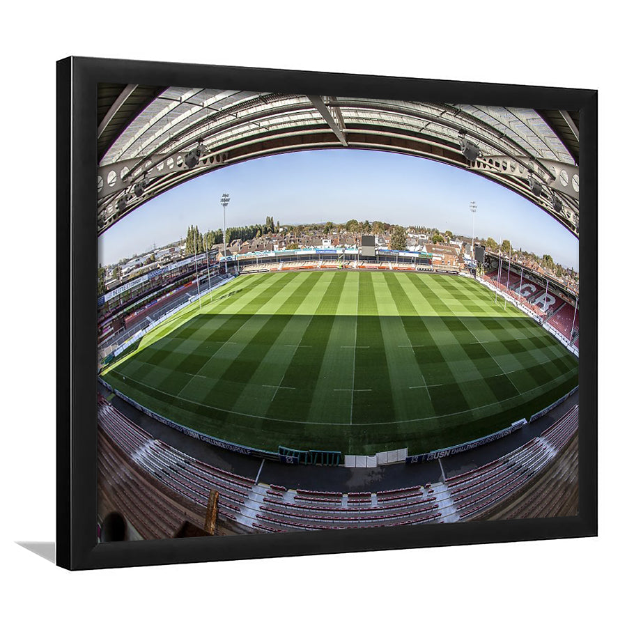 Kingsholm Stadium, Stadium Canvas, Sport Art, Gift for him, Framed Art Prints Wall Art Decor, Framed Picture