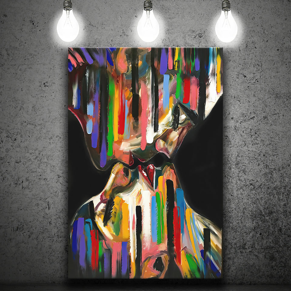 Kiss Colorful Canvas Prints Wall Art - Painting Canvas, Home Wall Decor, Painting Prints, For Sale