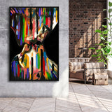 Kiss Colorful Framed Canvas Prints Wall Art - Painting Canvas, Floating Frame, Painting Prints, For Sale