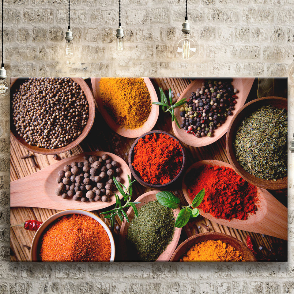 Kitchen Herbs Spices Canvas Prints Wall Art Decor - Painting Canvas,Home Decor, Ready to Hang