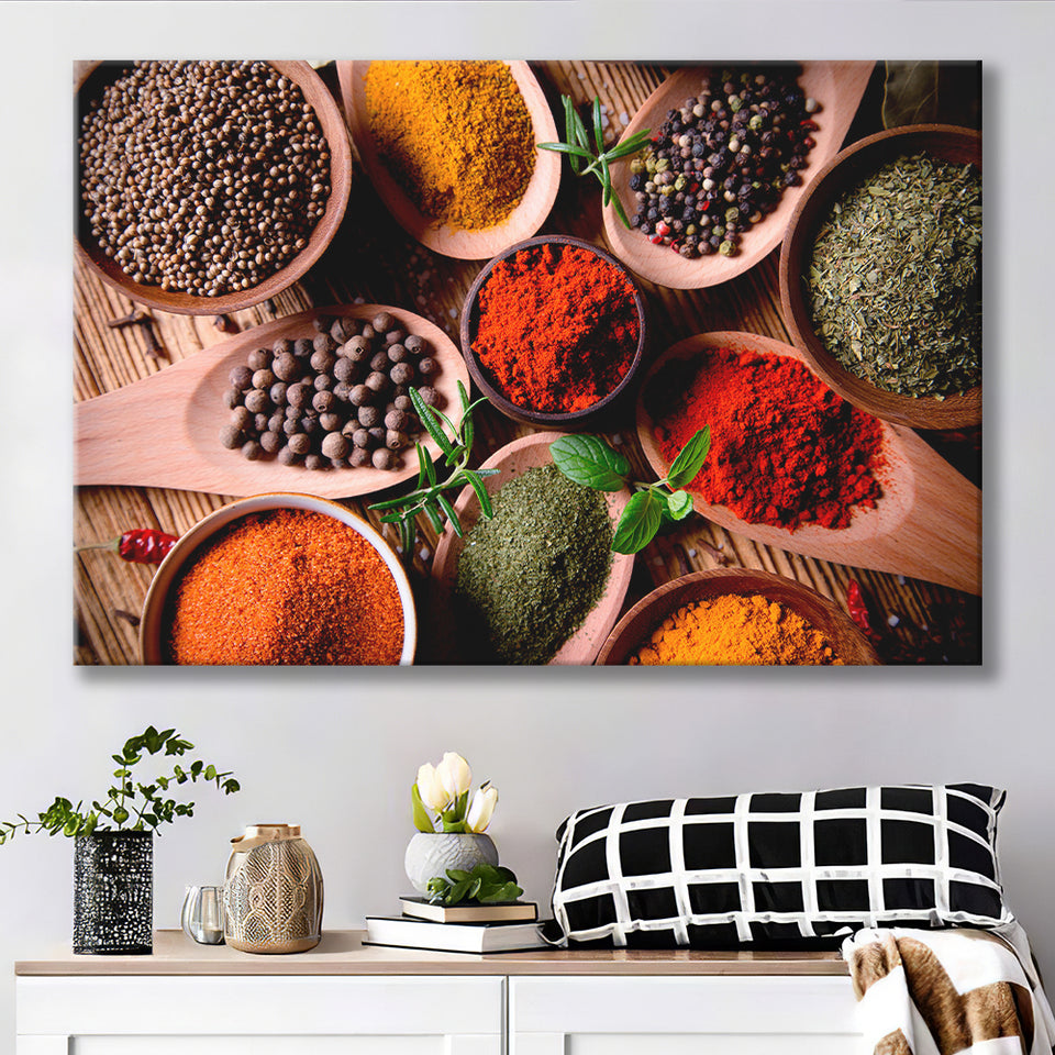 Kitchen Herbs Spices Canvas Prints Wall Art Decor - Painting Canvas,Home Decor, Ready to Hang