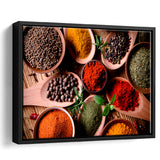 Kitchen Herbs Spices Framed Canvas Prints Wall Art Decor, Framed Picture, Floating Frame