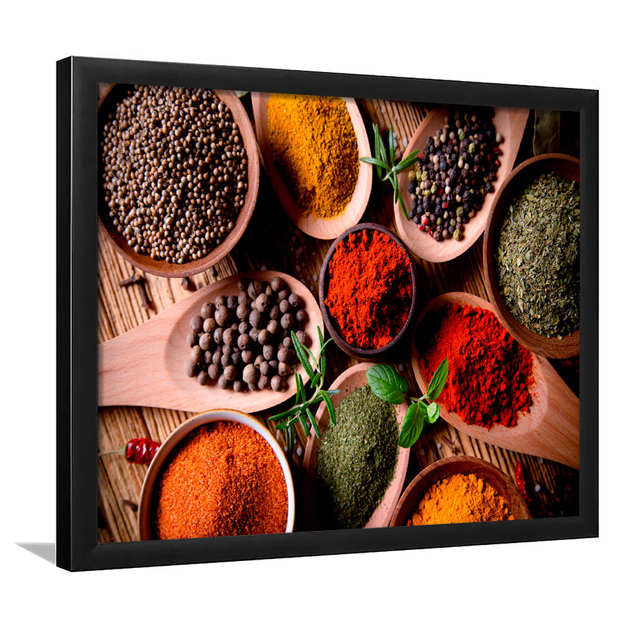 Kitchen Herbs Spices Framed Art Prints Wall Art Decor, Framed Picture, Home Decor