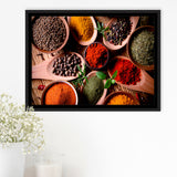Kitchen Herbs Spices Framed Canvas Prints Wall Art Decor, Framed Picture, Floating Frame