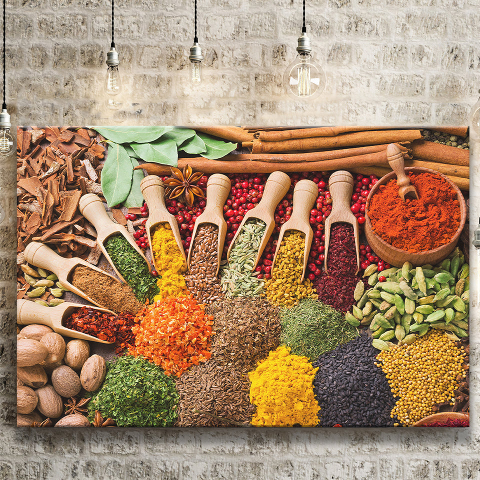 Kitchen Spices Canvas Prints Wall Art Decor - Painting Canvas,Home Decor, Ready to Hang