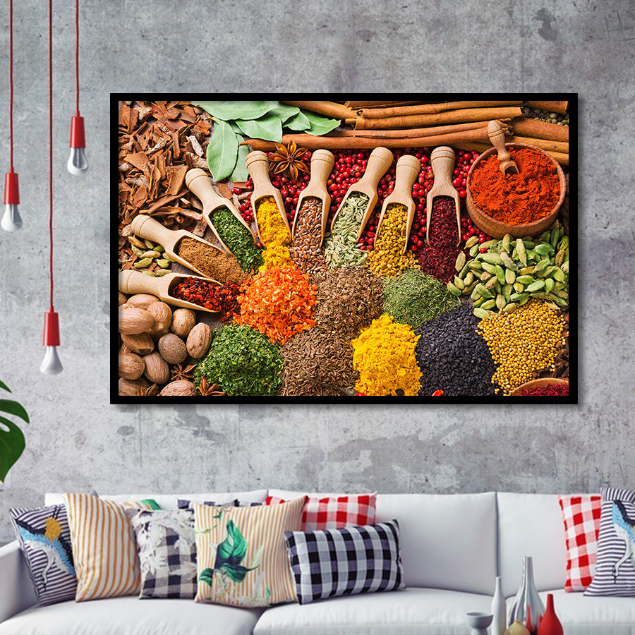 Kitchen Spices Decor Spices Print Spices Framed Art Prints Wall Decor - Painting Art,Framed Picture,For Sale, Ready to hang