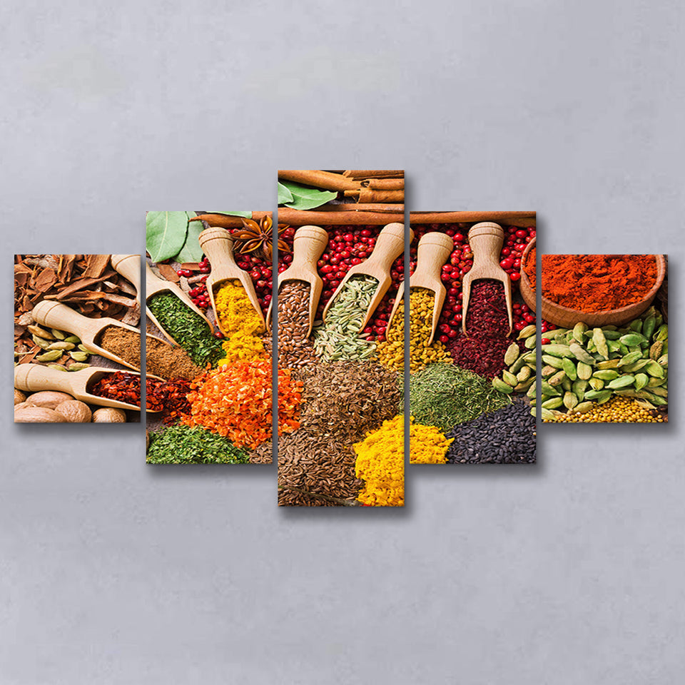 Kitchen Spices Decor Spices Print Spices Large Canvas Prints Multi Panels Wall Art Prints Home Decor