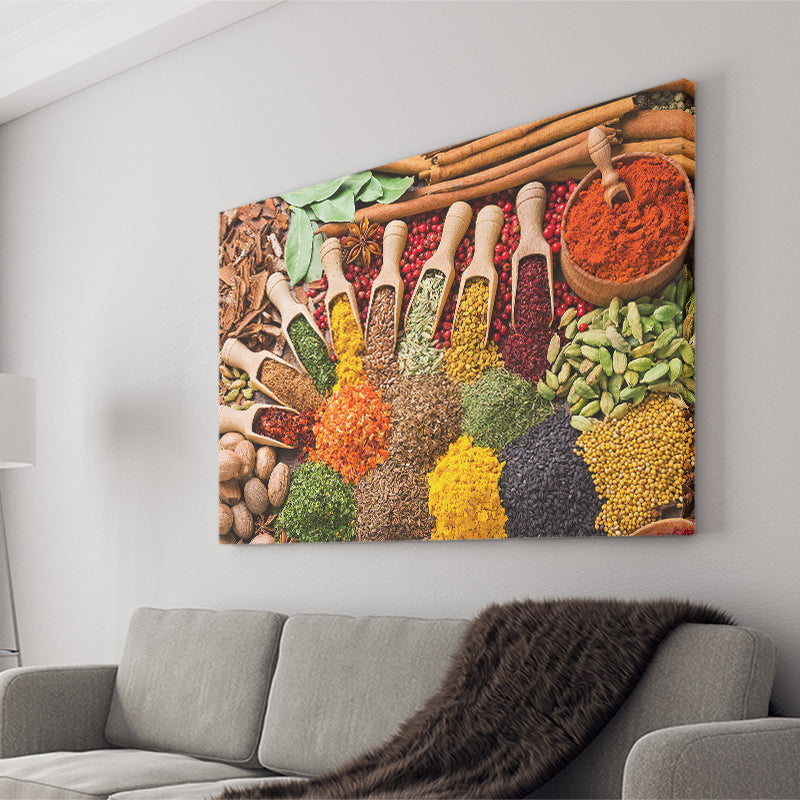 Kitchen Spices Decor Spices Print Spices Landscape Canvas Prints Wall Art Home Decor - Painting Canvas, Ready to hang