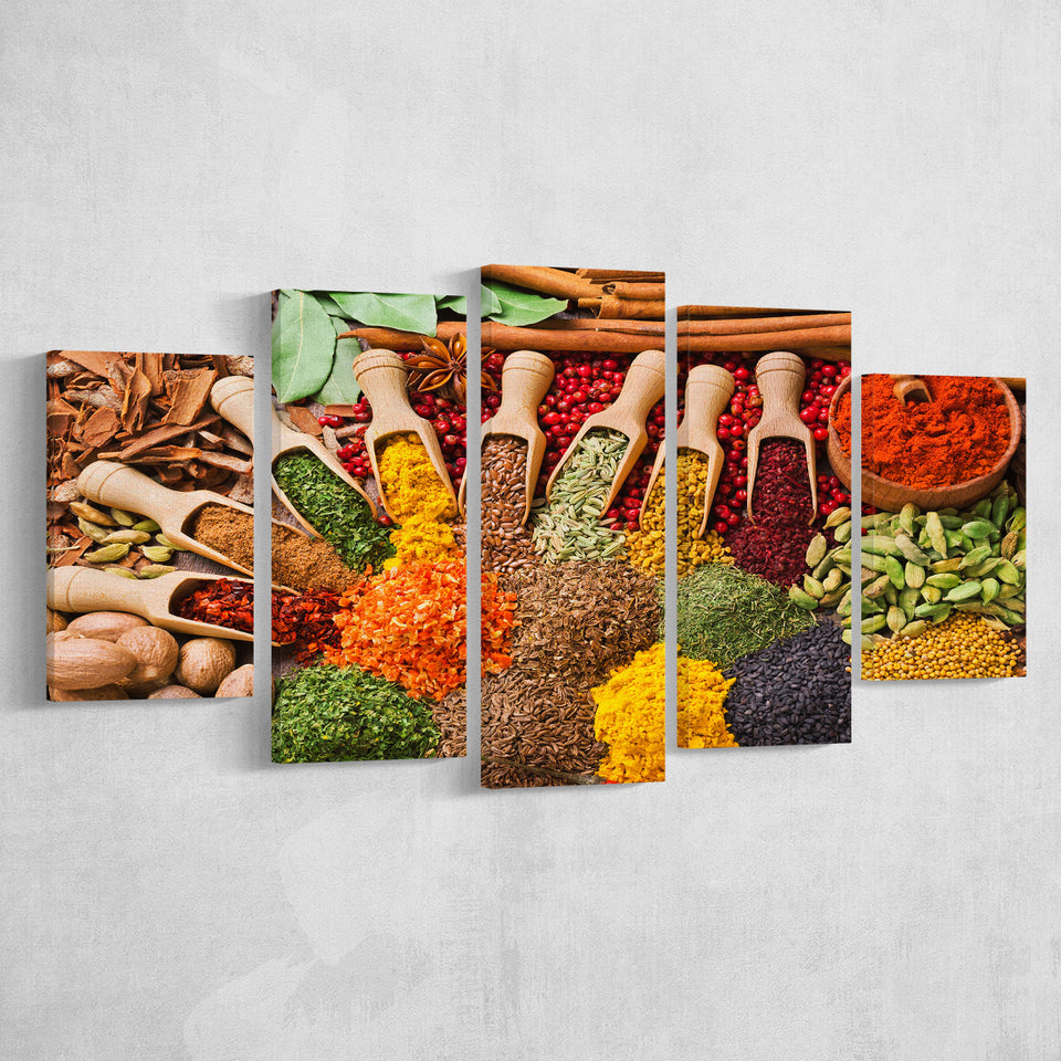 Kitchen Spices Decor Spices Print Spices Large Canvas Prints Multi Panels Wall Art Prints Home Decor