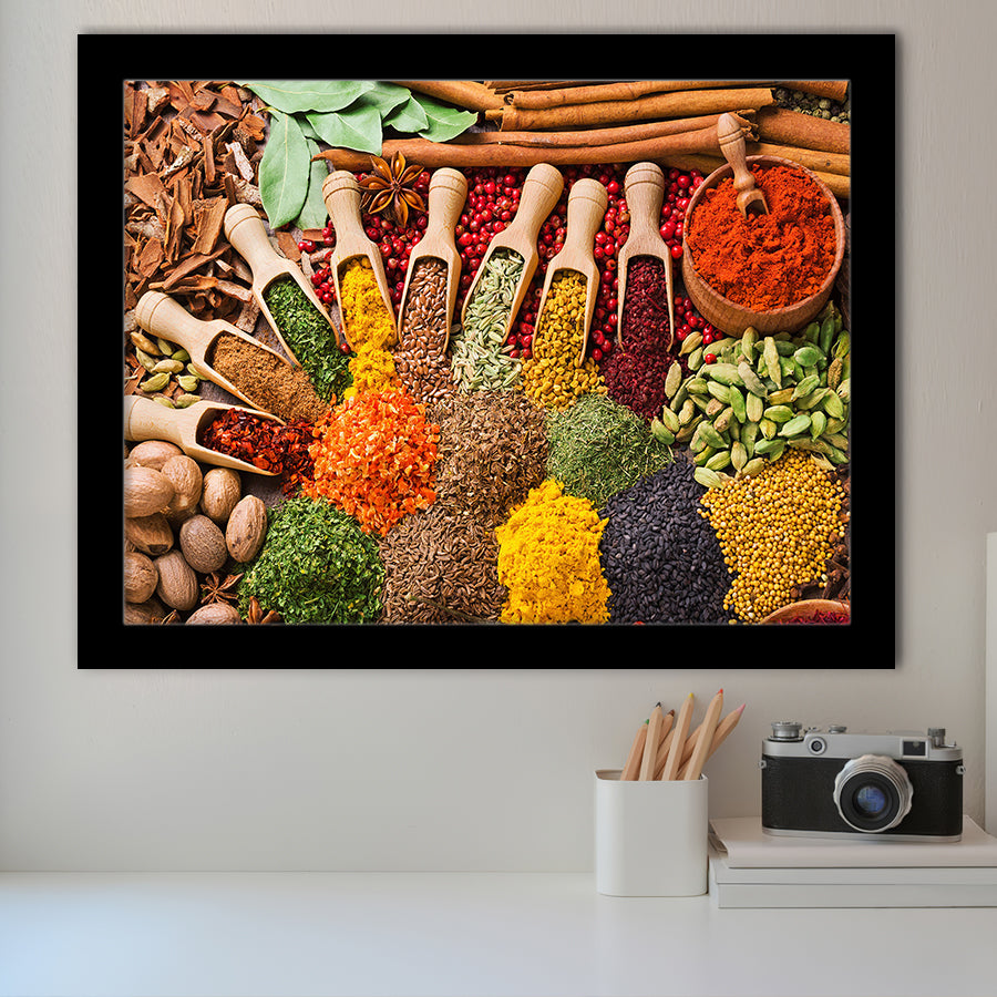 Kitchen Spices Framed Art Prints Wall Art Decor, Framed Picture, Home Decor